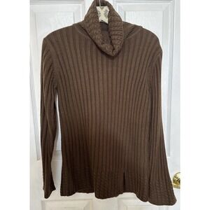 Modern Soul Sweater Women's Size‎ Extra Small Chunky Waffle Knit Cowl Neck Brown